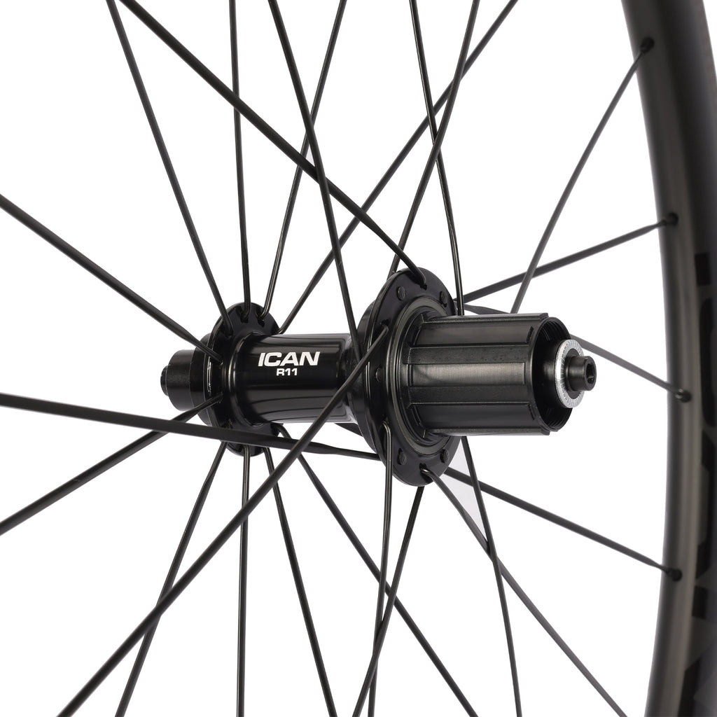 ICAN Alpha 40 pro rim brake carbon wheels R11 hub TRIAERO